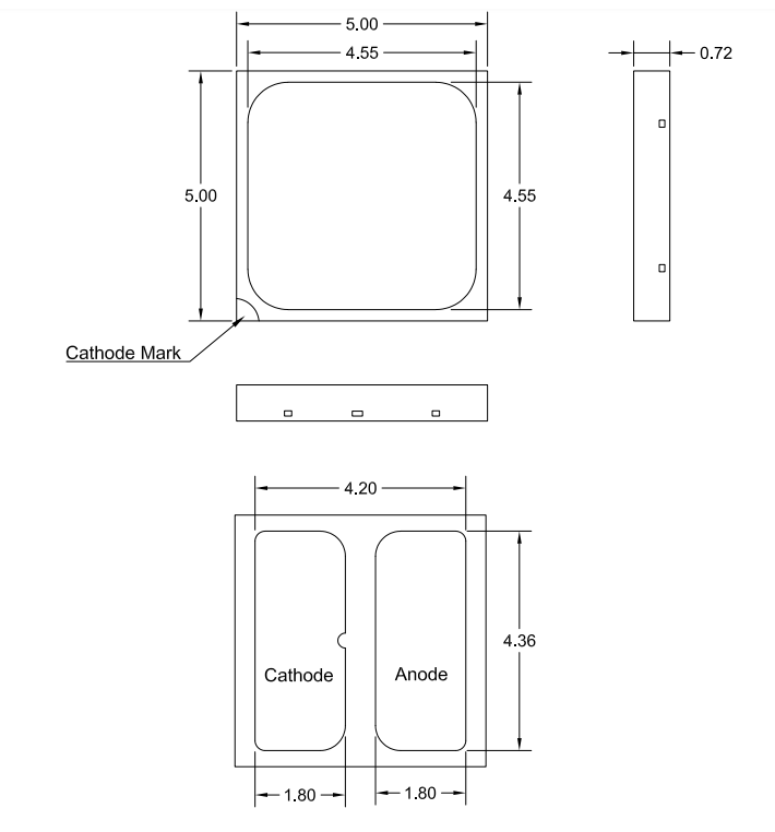 Mechanical Drawing - Lumileds LUXEON 5050 High-Power LEDs Mechanical Drawing - Lumileds LUXEON 5050 High-Power LEDs